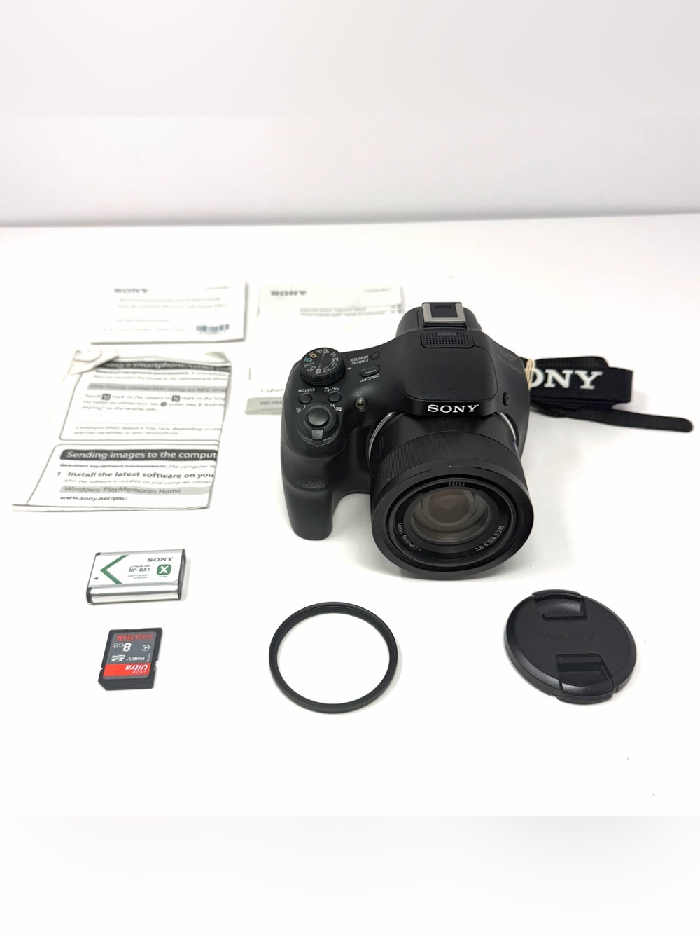 Sony DSC-HX400V Digital Camera 20.4 Mp GPS Black 50x Zoom W/ 8 GB SD Tested GUC